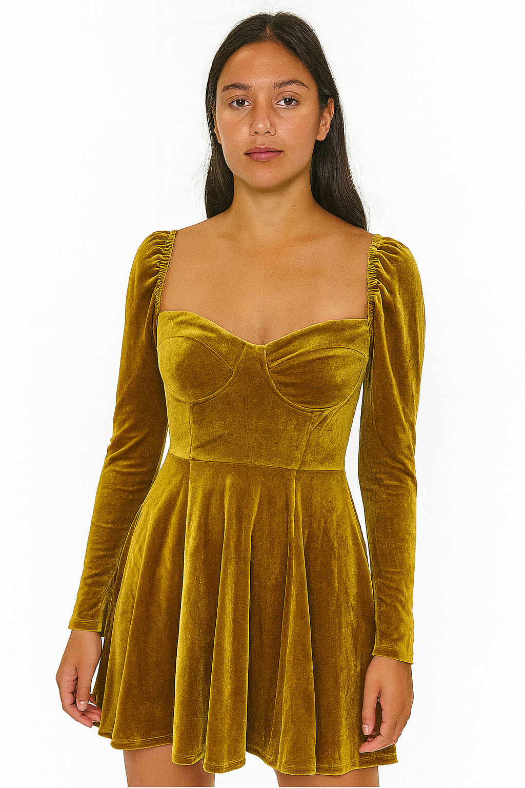 Forever 21 Women's Gold Velvet Mini Dress | Forever 21 In Lebanon
