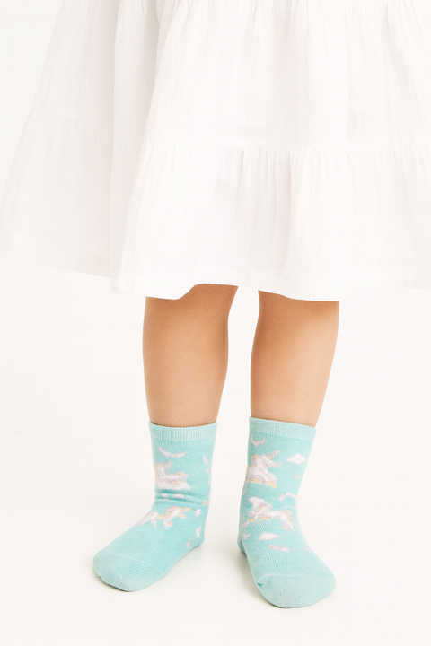 Terranova Girl's Light Green Printed Socks| Terranova In Lebanon