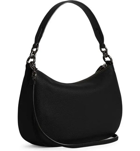 Coach Women's Black Polished Pebble Leather Crossbody Bag | Coach In Lebanon