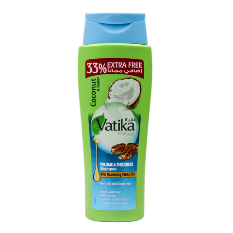 Vatika Naturals Volume & Thickness Shampoo With Coconut & Castor For Thin and Limp Hair 532ml