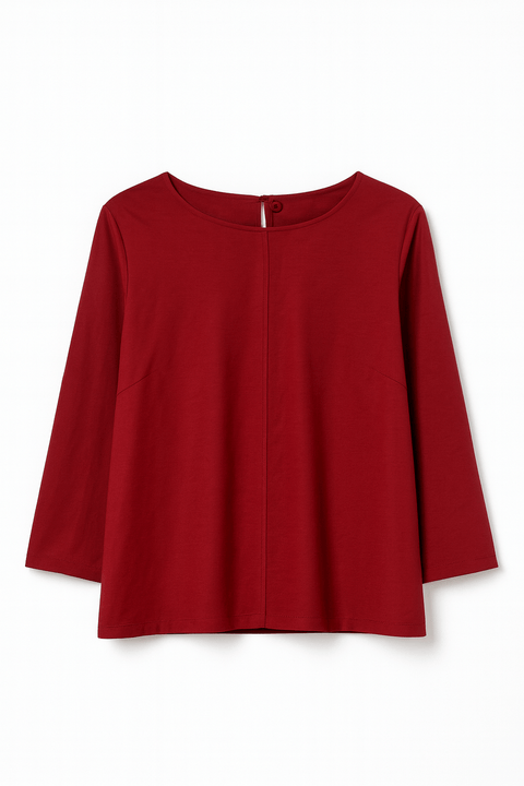 Zabaione Women's Wine Red Velour Blouse | Zabaione In Lebanon