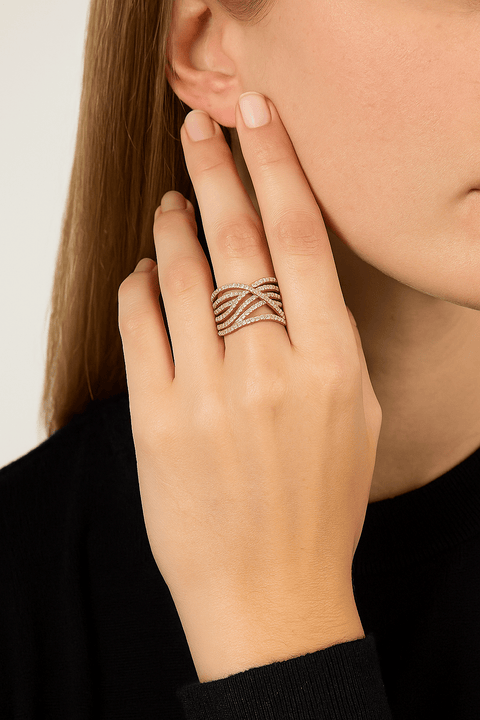 Charter Club Women's Silver Tone Crossover Ring |Charter Club In Lebanon