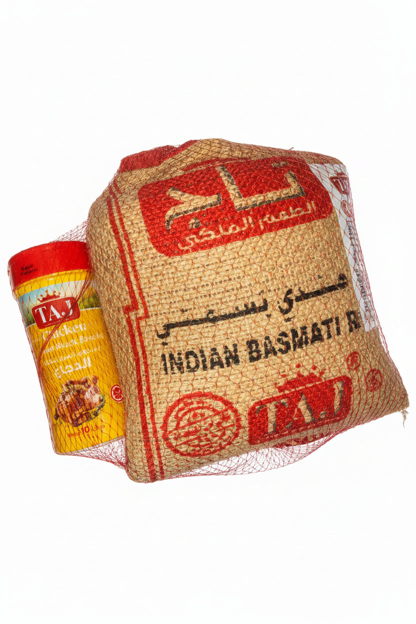 Taj Indian Basmati Rice 1.600 kg+ Chicken Flavour Stock Powder | Taj In Lebanon