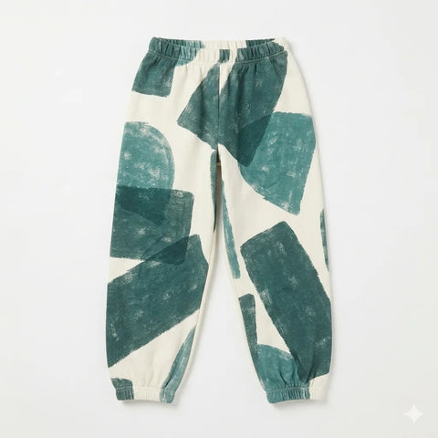 Zara Baby Boy's White & Green Printed Elastic Waist Sweatpants | Zara In Lebanon