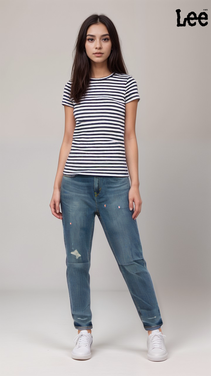 Lee Women's Blue 411 Boyfriend Comfort Tapered High-Rise Jeans | Lee in Lebanon