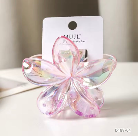 Muju Transparent Flower Hair Clips |Muju In Lebanon