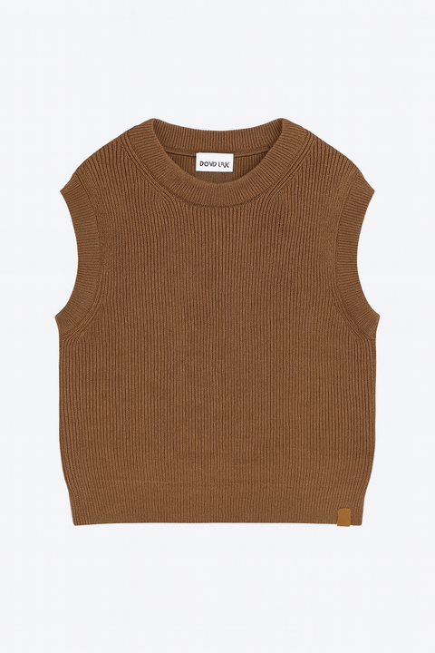 POMPdeLUX Girl's Brown Wool Vest | POMPdeLUX in Lebanon