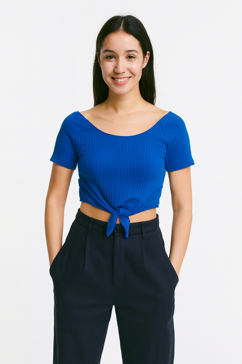 Mango Women's Navy Blue Open Back Top | Mango in Lebanon