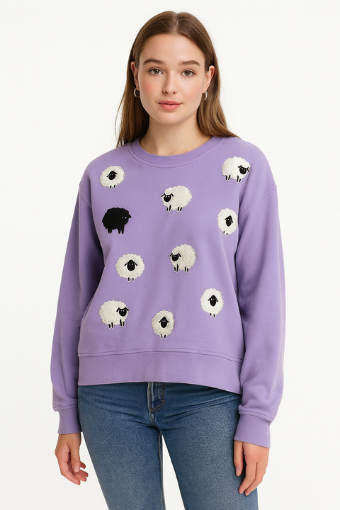Forever 21 Women's Purple Sheep Sweatshirt | Forever 21 In Lebanon