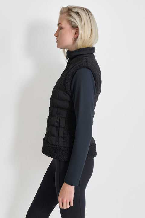 DKNY Sport Women's Black Mock Neck Hooded Puffer Vest  | DKNY In Lebanon