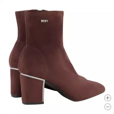 DKNY Women's Espresso Brown Cavale Suede Heeled Boot | DKNY In Lebanon