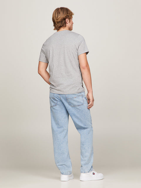 Tommy Hilfiger Men's Gray Tommy Flag Extra Slim Jersey T-Shirt | Tommy Hilfiger in Lebanon