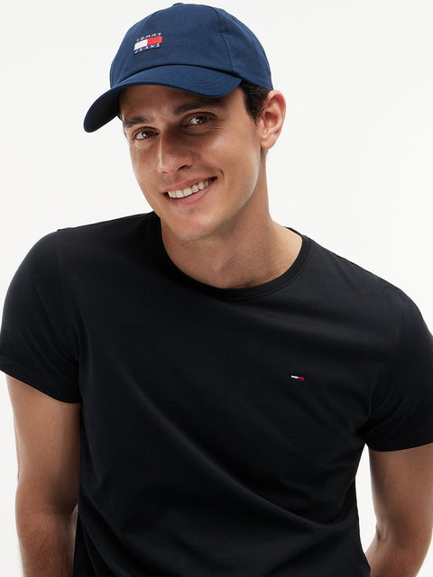 Tommy Hilfiger Men's Black Tommy Flag Extra Slim Jersey T-Shirt | Tommy Hilfiger in Lebanon