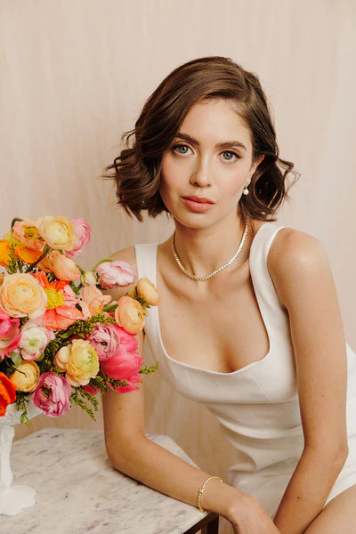 SD Women's Classic Gold Diamond Tennis Necklace | SD In Lebanon