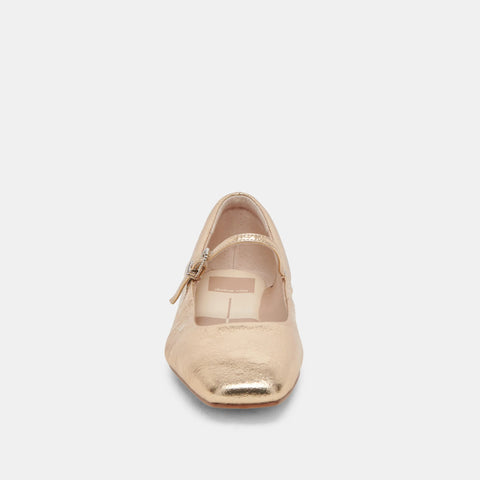 Dolce Vita Women's Reyes Gold Leather Casual Shoes | Dolce Vita In Lebanon
