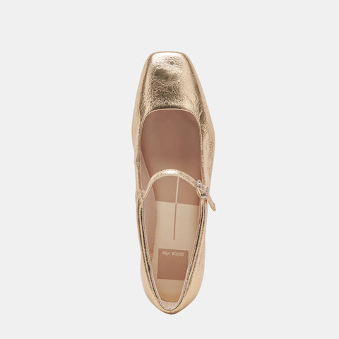 Dolce Vita Women's Reyes Gold Leather Casual Shoes | Dolce Vita In Lebanon