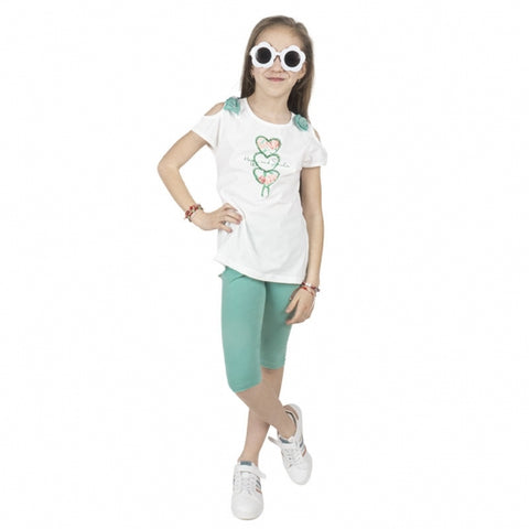 Ativo Girl's White Printed Sleeveless Blouse | Ativo In Lebanon