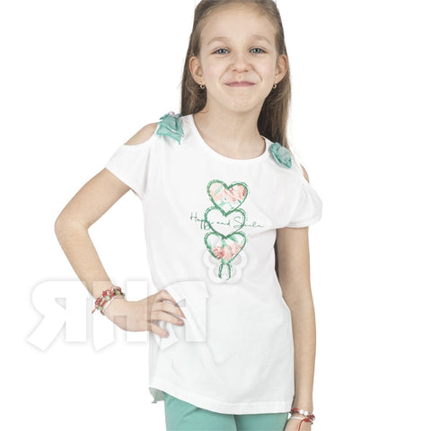 Ativo Girl's White Printed Sleeveless Blouse | Ativo In Lebanon