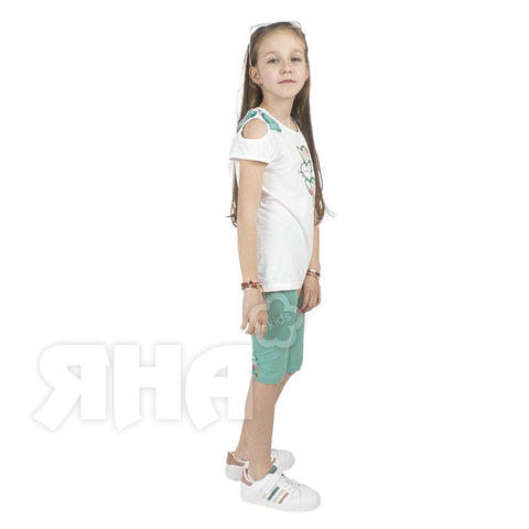 Ativo Girl's White Printed Sleeveless Blouse | Ativo In Lebanon