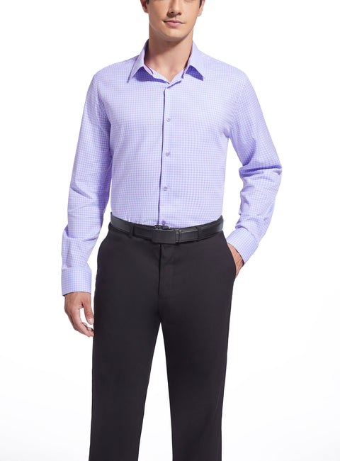 Duchamp London Men's Purple Check Plaid Slim Fit Button up Shirt |Duchamp London In Lebanon