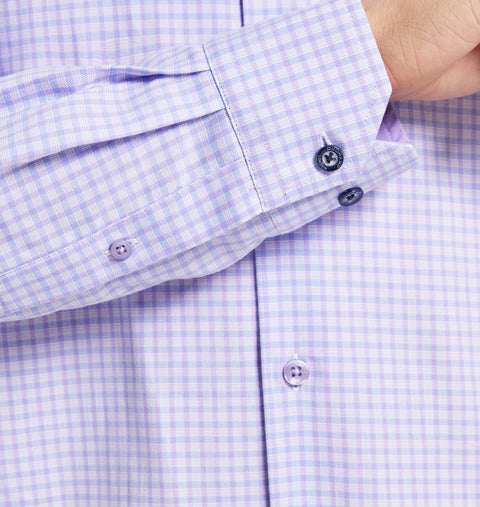 Duchamp London Men's Purple Check Plaid Slim Fit Button up Shirt |Duchamp London In Lebanon