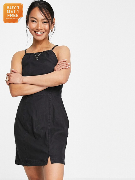 Asos Design Women's Black Dress ANF1385