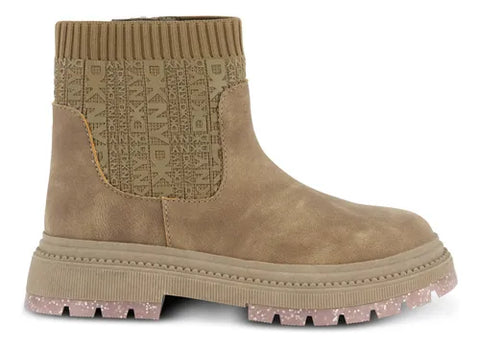 DKNY Girl's White Brown Crissa Stretch Ankle Boot | DKNY In Lebanon
