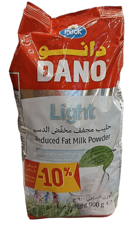 Dano Light Reduced Fat Milk Powder package on a white background