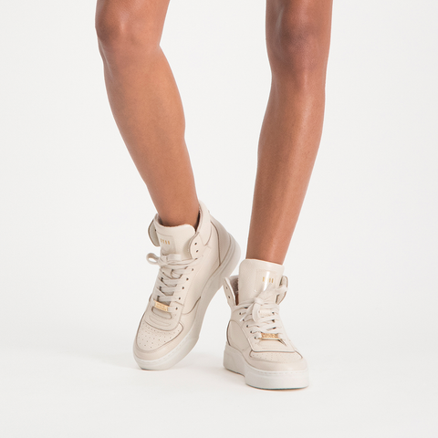 Steve Madden Women's Beige Leather Danoi Sneakers |Steve Madden In Lebanon