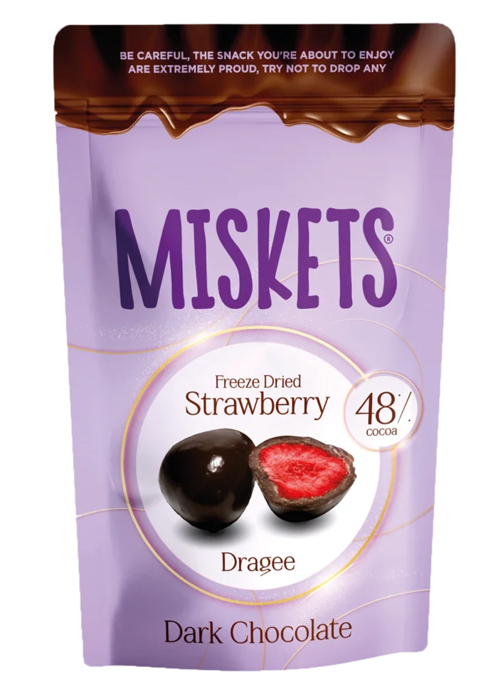 Miskets Freeze Dried Strawberry Dark Chocolate Dragee 80g | Miskets In Lebanon