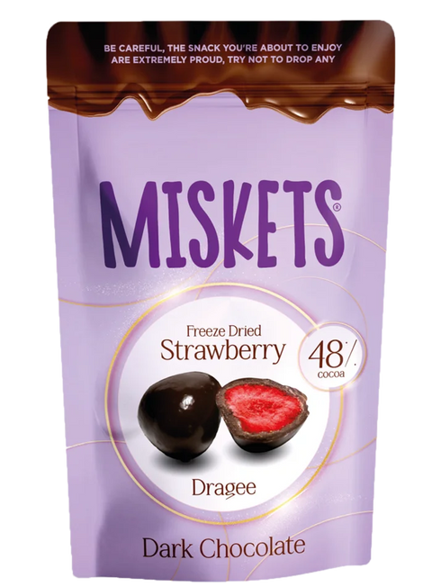 Miskets Freeze Dried Strawberry Dark Chocolate Dragee 80g | Miskets In Lebanon