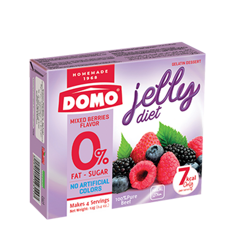 Domo Jelly Diet Flavor Mixed Berries 0 ٪ FAT 12G