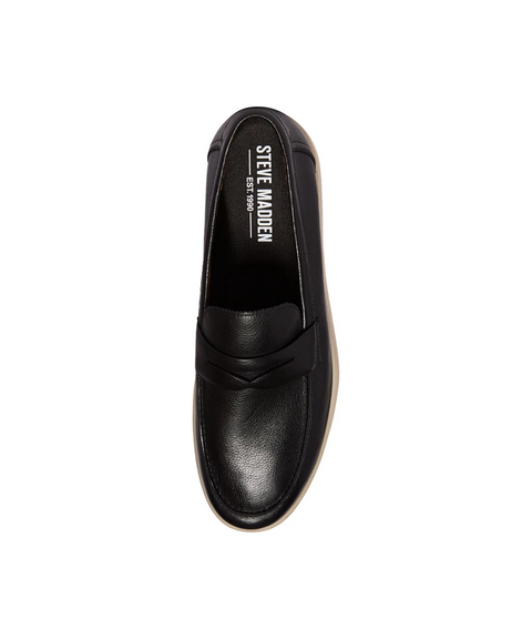 Steve Madden Women's Black Leather Mossing Casual Shoes | Steve Madden In Lebanon