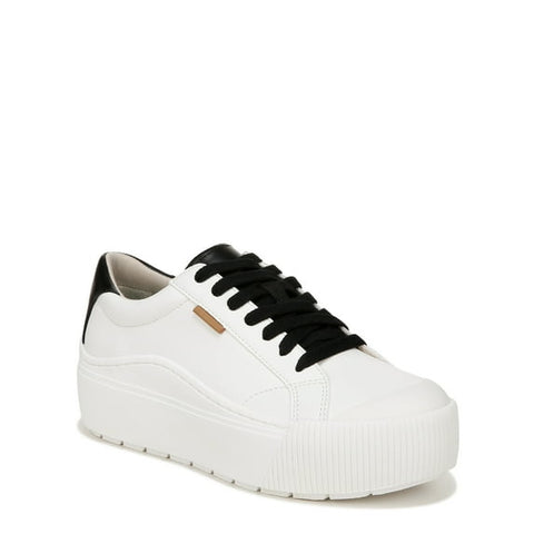 White sneaker with black accents on a white background