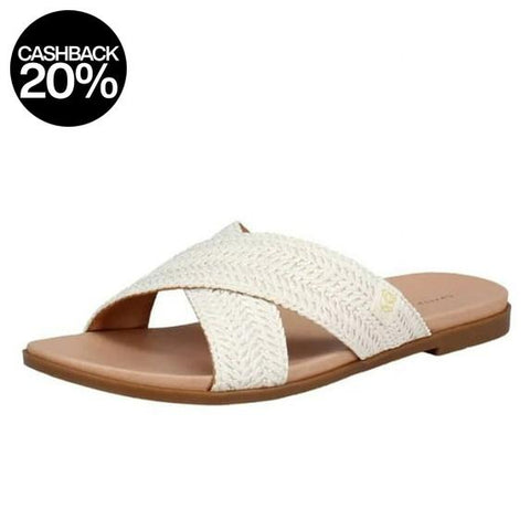 Draper James Women's Off White Alex Raffia Cross Strap Slippers | Draper James In Lebanon