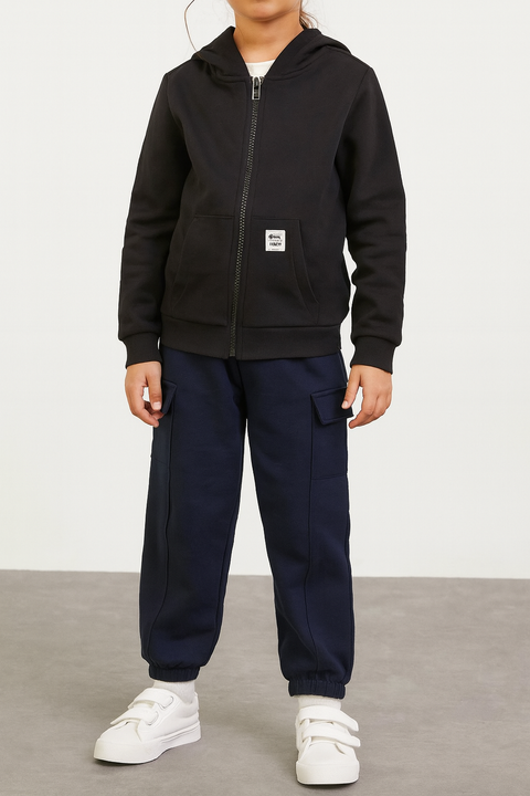 Sinsay Girl's Black Hooded Jacket | Sinsay In Lebanon