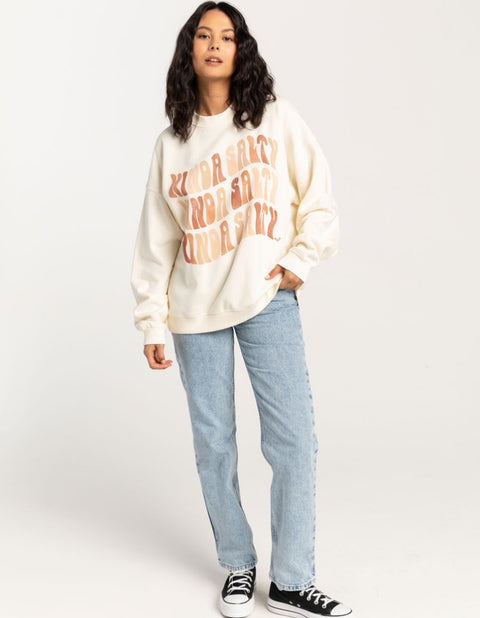 Roxy Women's Beige Oversized Sweatshirt | Roxy in Lebanon