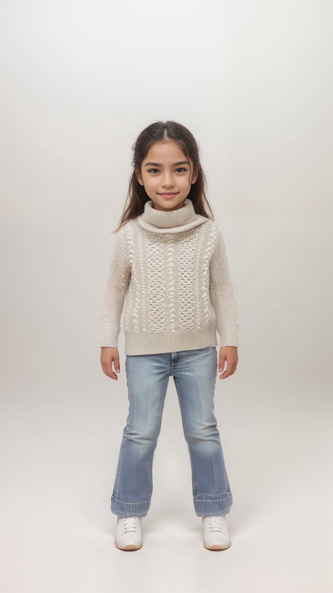 Terranova Girl's Beige Turtle Neck Blouse |Terranova In Lebanon