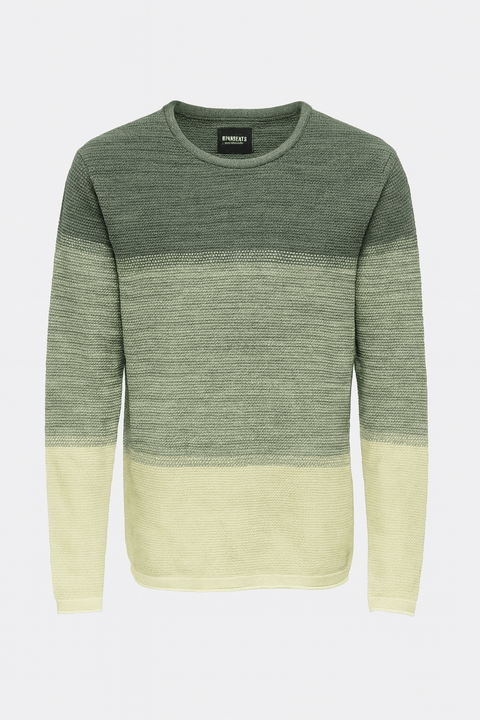 Only & Sons Men's Multigreen Crew Knit Blouse | Only & Sons In Lebanon
