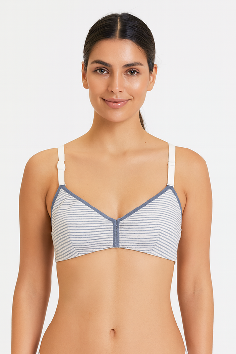 Demar Women's Blue Stripes Maternal Bra | Demar In Lebanon