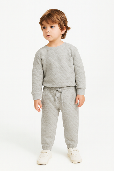 POMPdeLUX Boy's Grey Quilted Trousers |POMPdeLUX in Lebanon