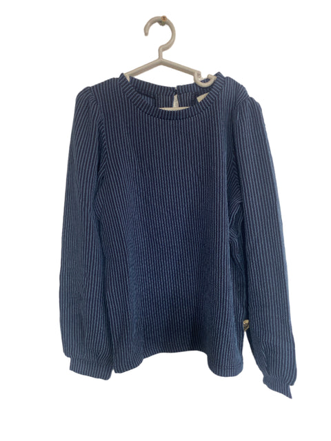 POMPdeLUX Girl's Navy Blue Long-Sleeve Blouse | POMPdeLUX in Lebanon