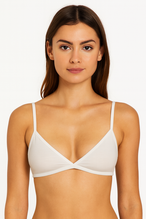 Demar Women's White Cotton Triangular Bra | Demar In Lebanon