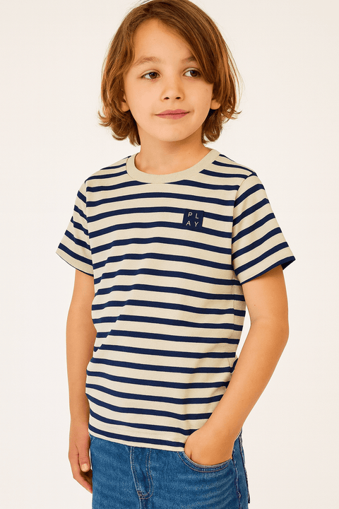 POMPdeLUX Boy's Nature/Dark Navy Tobias  Short-Sleeve T-Shirt |POMPdeLUX in Lebanon