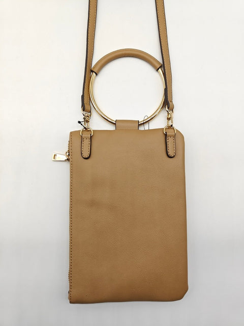 I.N.C Women's Beige Charlii Bangle Handle Faux-Leather Crossbody Bag | I.N.C In Lebanon