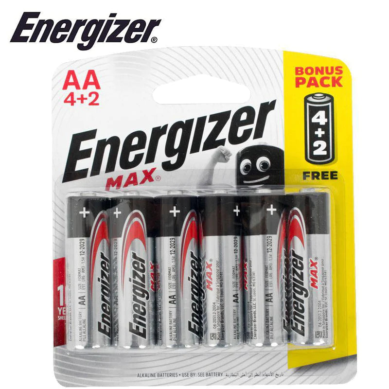 Energizer Max AA Batteries- 6 Pack (4+2 Free)