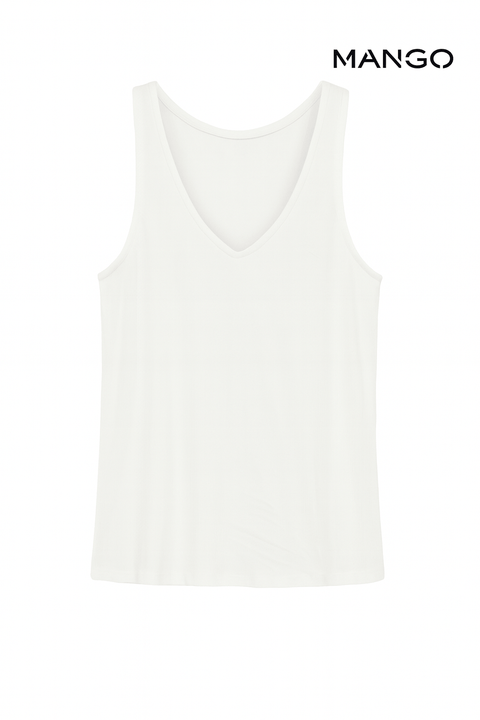 Mango Women's White Sleeveless Top | Mango in Lebanon