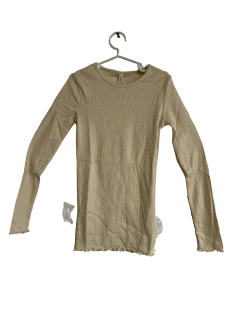 POMPdeLUX Girl's Beige Long-Sleeve Blouse |POMPdeLUX in Lebanon