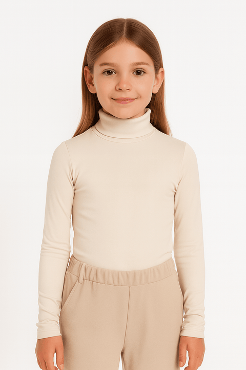 S.Oliver Girl's Beige Turtle Neck  Blouse |S.Oliver in Lebanon