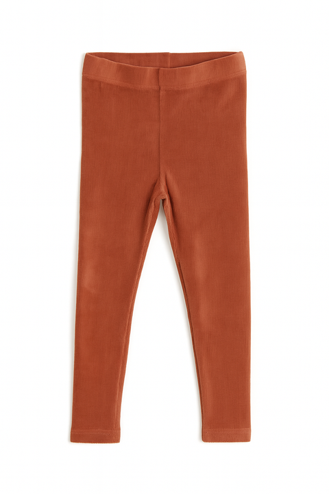 POMPdeLUX Baby Girl's Dusty Rose Velvet Leggings | POMPdeLUX in Lebanon